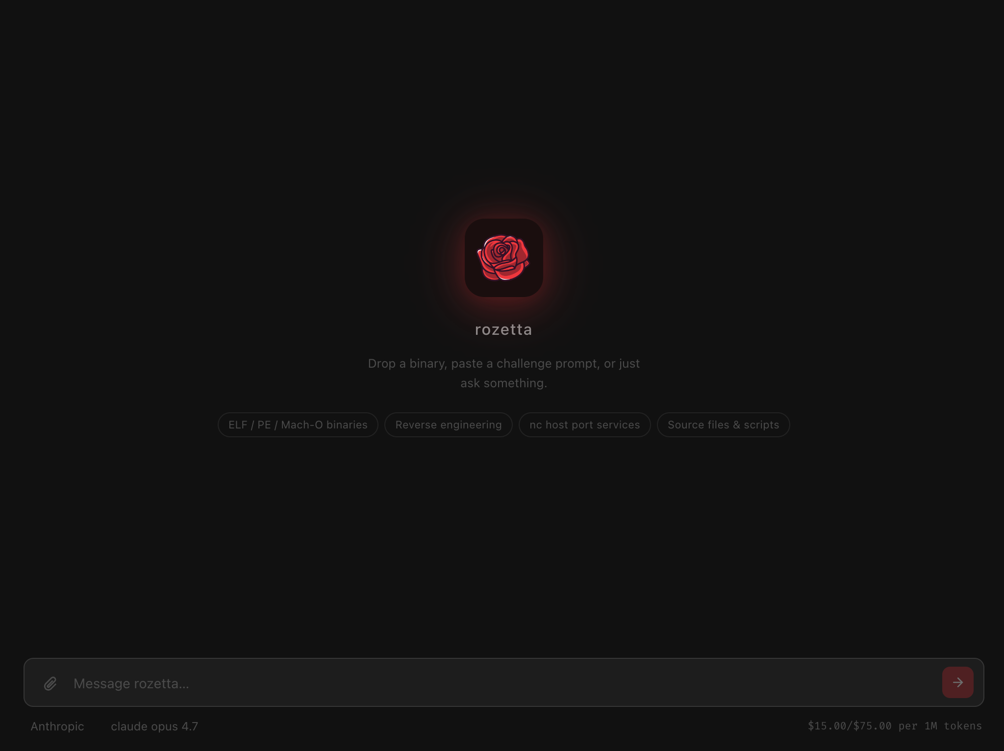 rozetta desktop interface